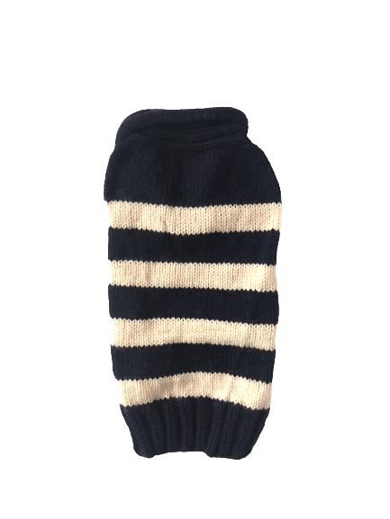 50% OFF! Navy & Cream Stripe Cowl Neck Sweater - Alpaca wool